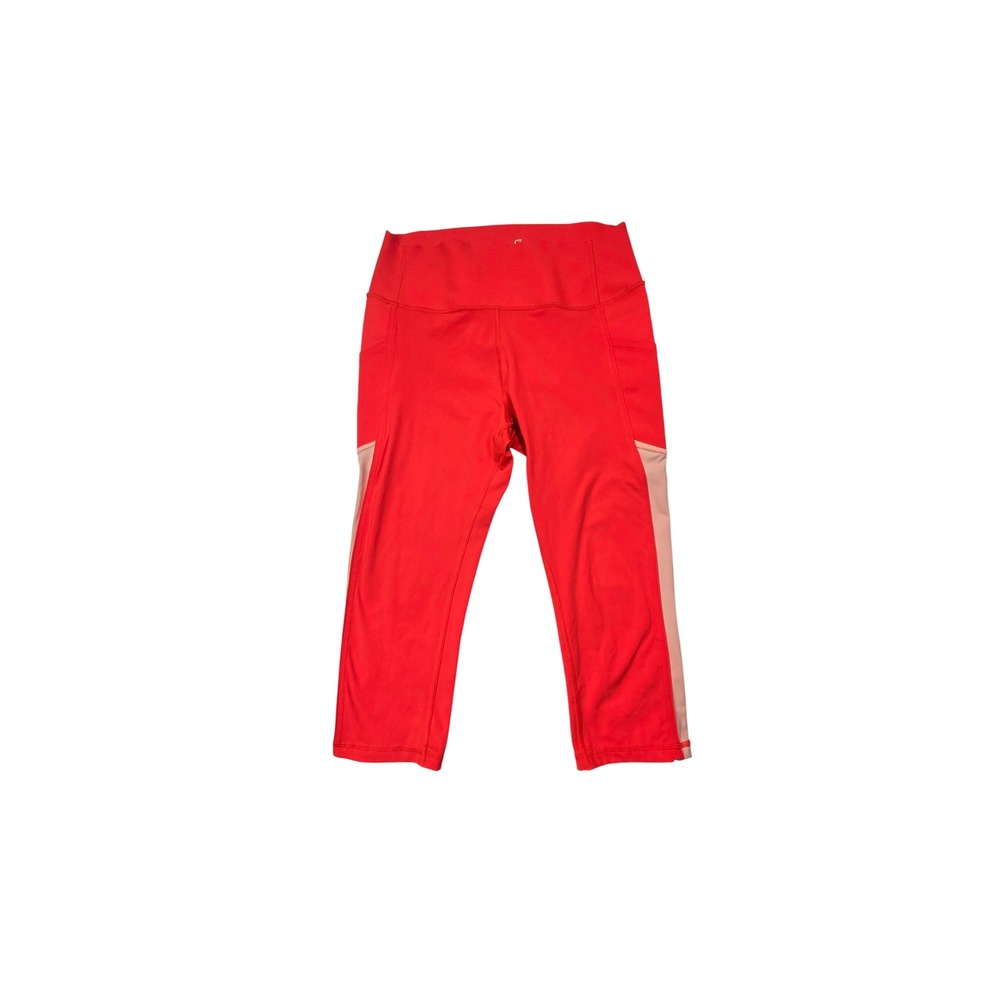 GapFit Sculpt Revolution Leggings Womens L Red Orange Cropped High Rise